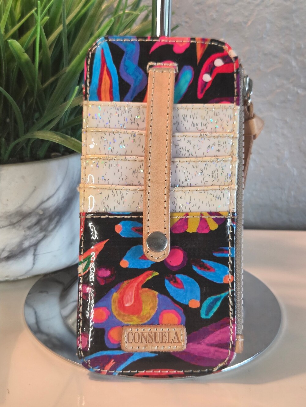 Consuela Sophie Floral Card Organizer Wallet with Glitz Accents